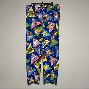 Nickelodeon Pajama Pants Mens Size XL Fleece Rugrats Cartoon 90s All Over Print